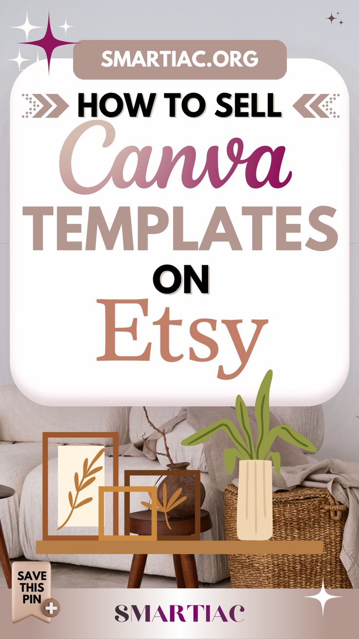 the text how to sell canvas templates on etsy is shown in front of a couch