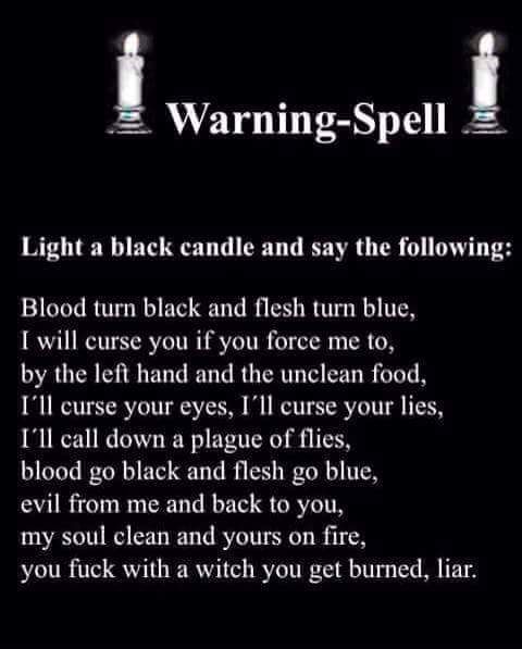 Warning Spell, Witchy Ideas, Karma Spell, Curse Spells, Witchcraft Spells For Beginners, Revenge Spells, Witch Board, Spells For Beginners, Witchcraft Spells