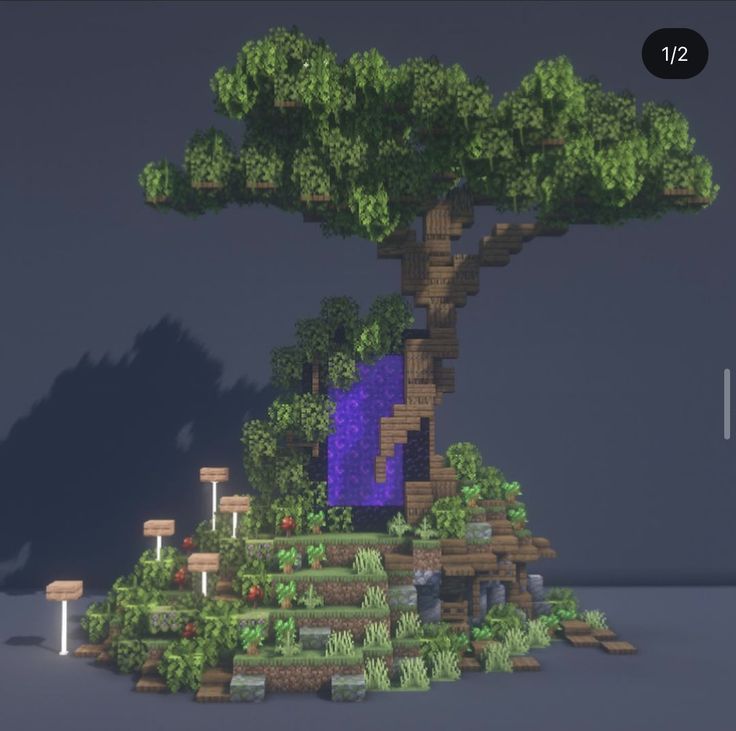 a very nice looking tree with lots of plants