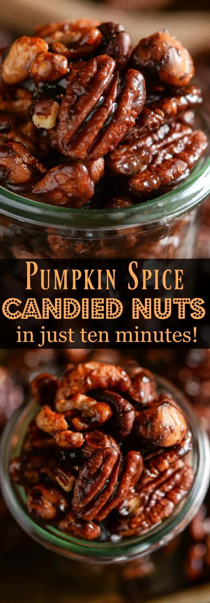 pumpkin spice candied nuts in just ten minutes