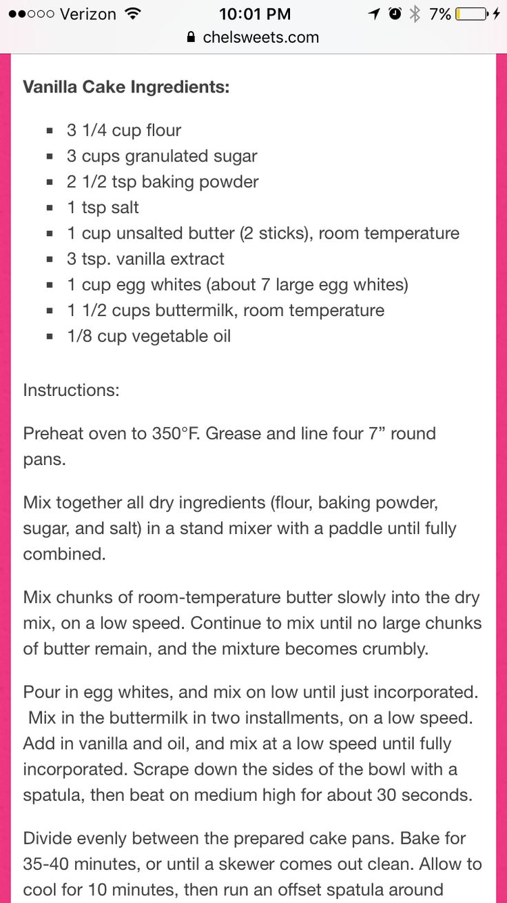 the recipe for vanilla cupcakes is shown in pink and white, with instructions on how to make it