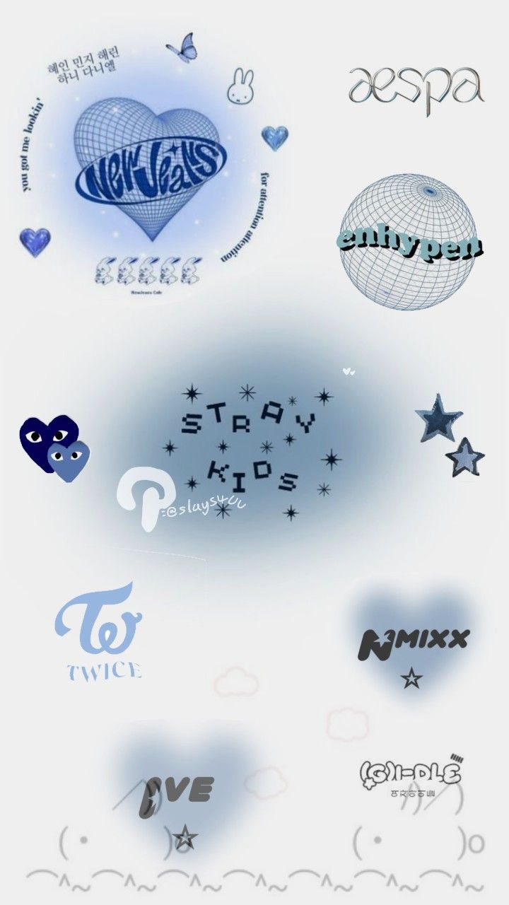 various logos and symbols are shown in this graphic design style, including the words stay kids