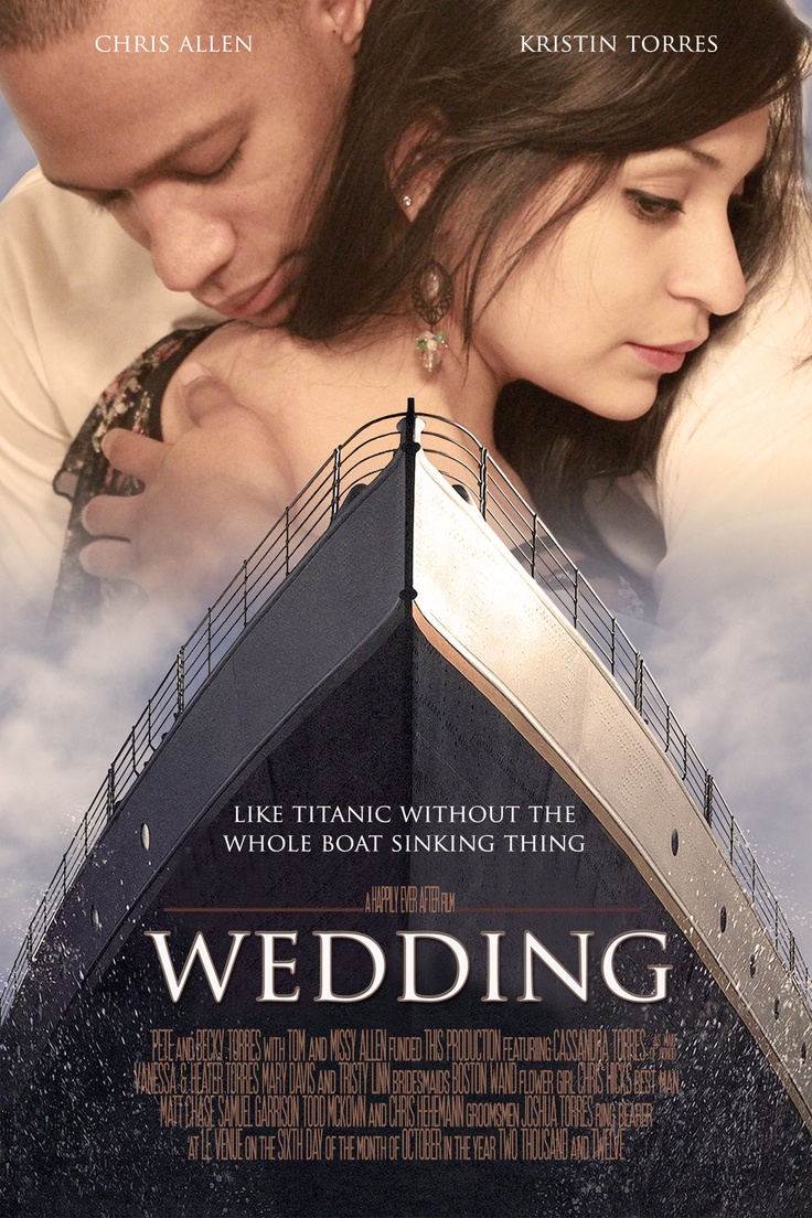 a movie poster for the wedding with a man and woman standing next to each other