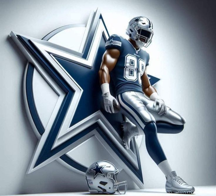 a football player sitting on top of a star