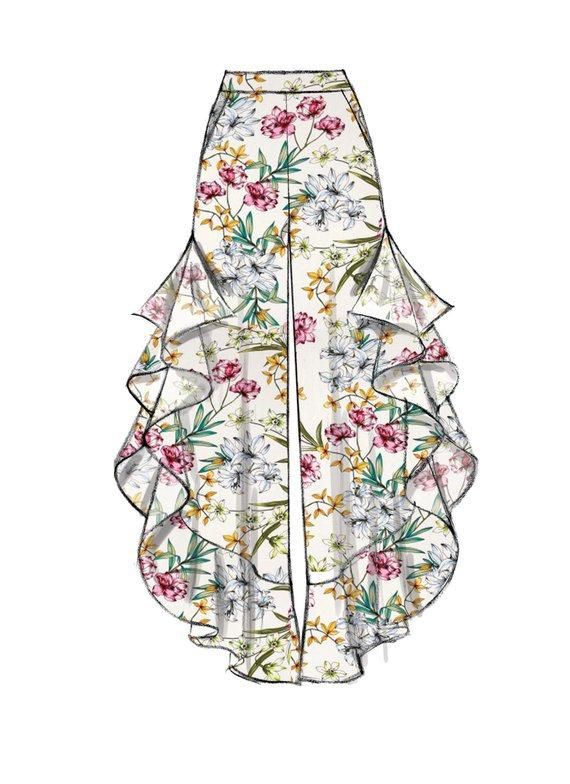 a women's skirt with flowers and leaves on the bottom, as well as an attached