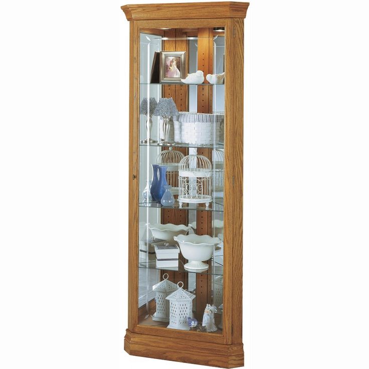 a wooden display case filled with lots of items