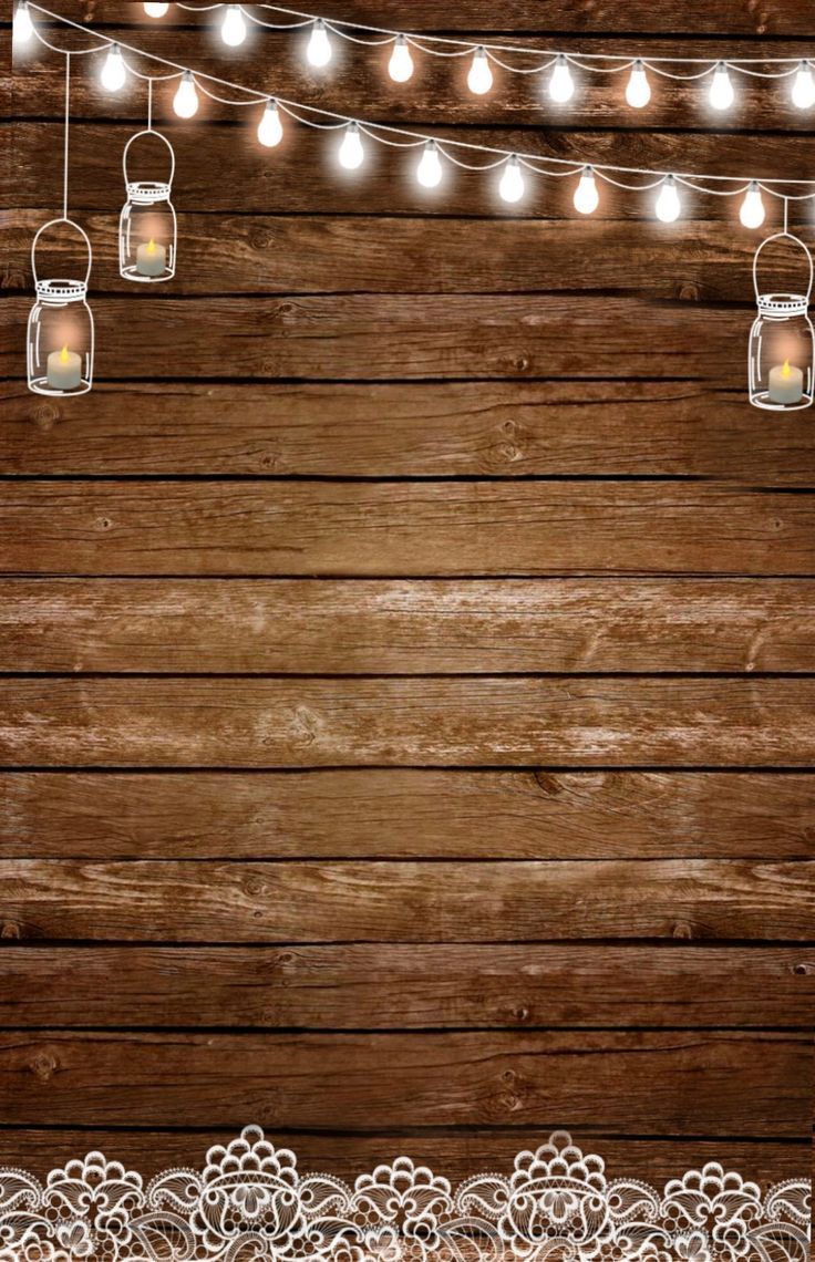 a wooden wall with lights and doily on it's sides, as well as a lace border