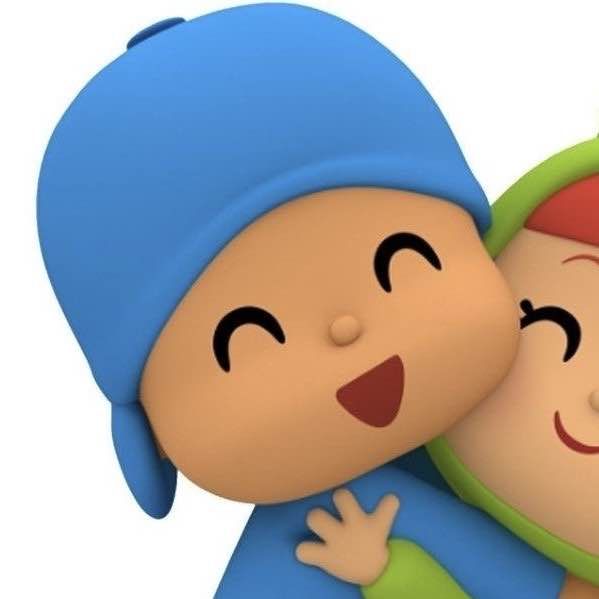 two cartoon characters hugging each other with their eyes closed and one holding his arm around the other