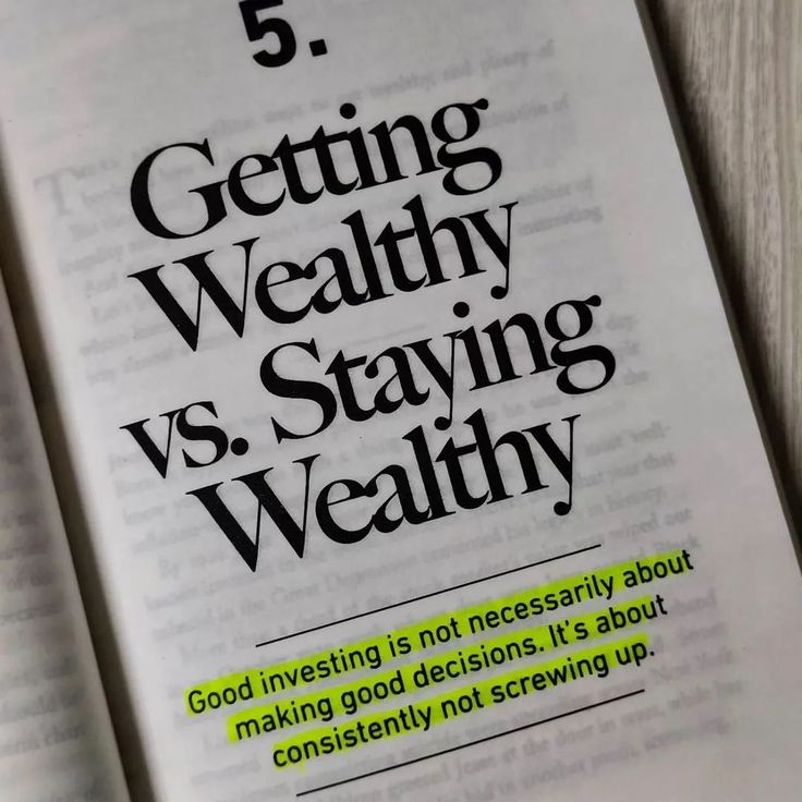 an open book with the title 5 getting healthy vs staying wealthy