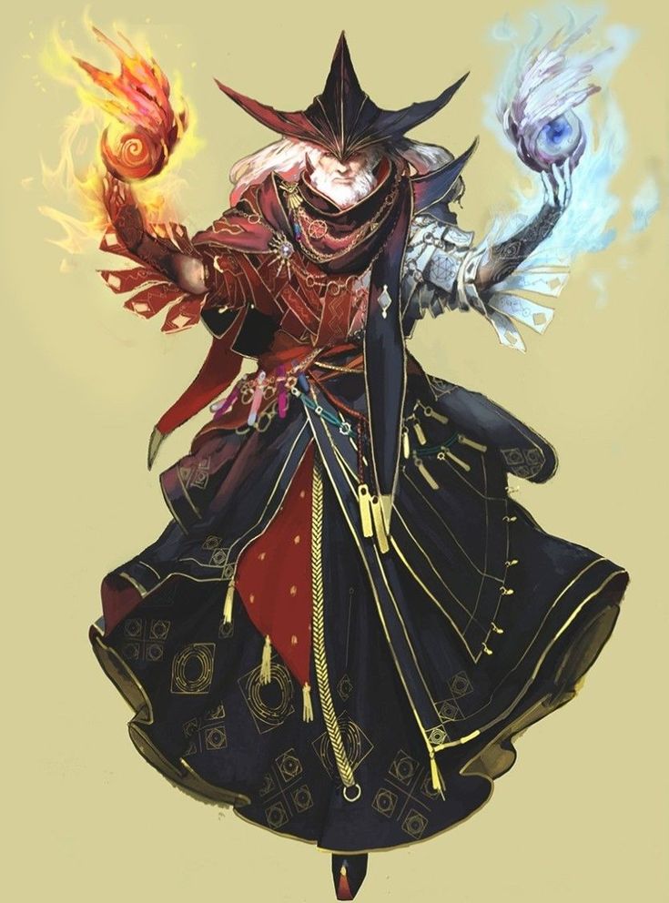 a woman dressed in an elaborately designed outfit and holding a ball with fire coming out of her hands