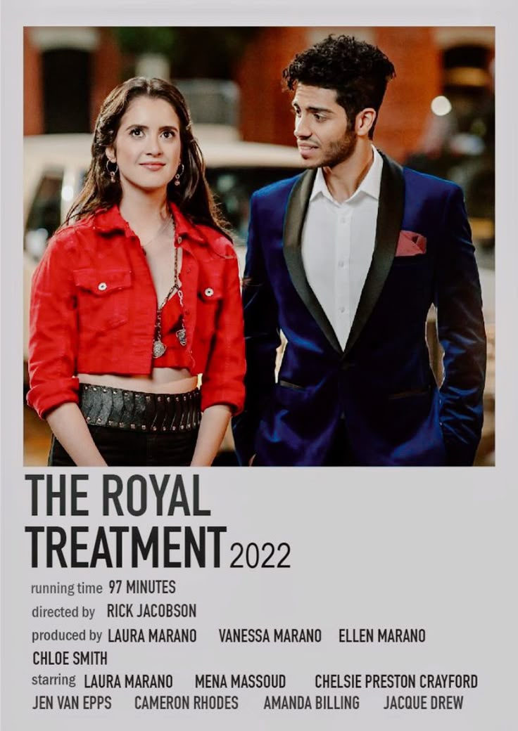 the royal treatment movie poster with an image of a man and woman standing next to each other