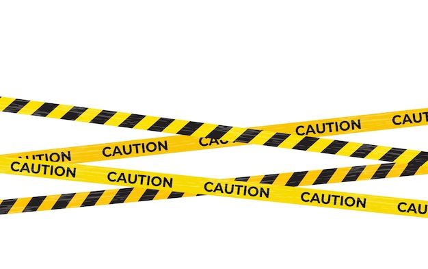 three caution tapes with the word caution on them