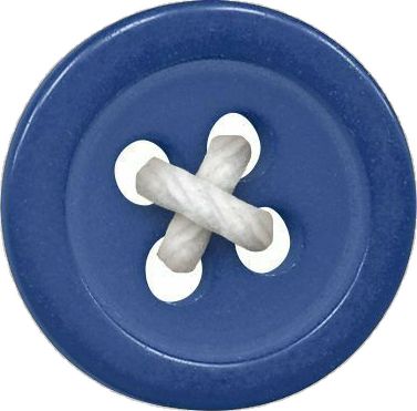 an image of a blue button with white thread