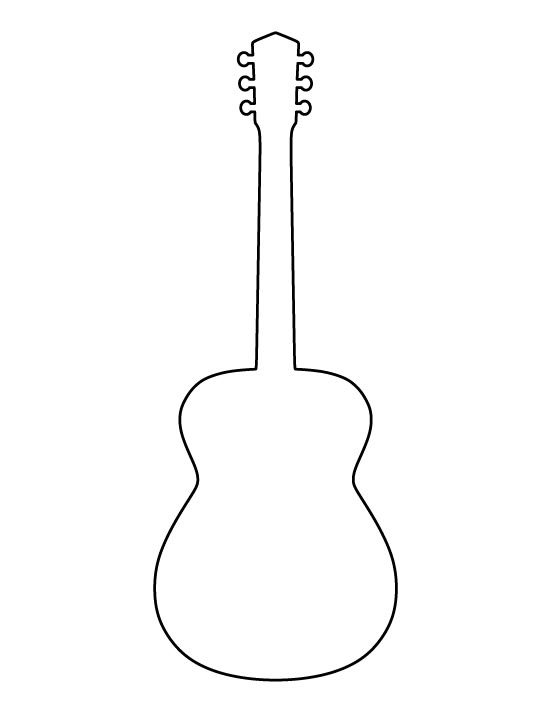 an acoustic guitar outline on a white background