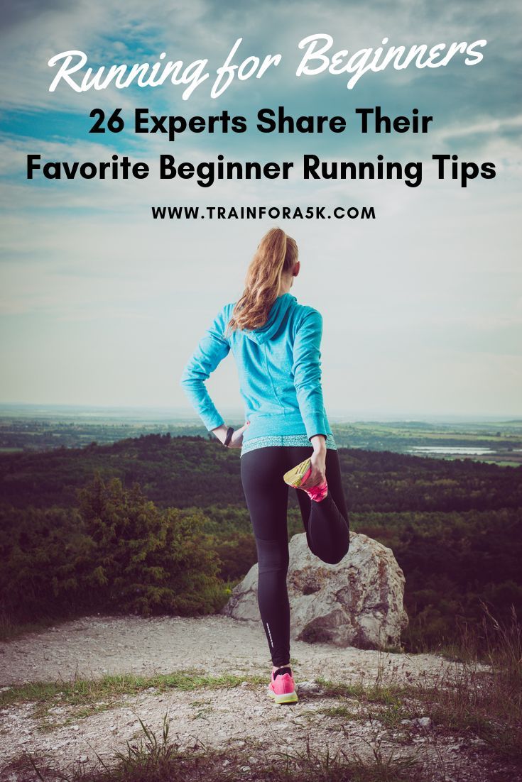 a woman standing on top of a hill with the text running for beginners 26 experts share their favorite beginner running tips