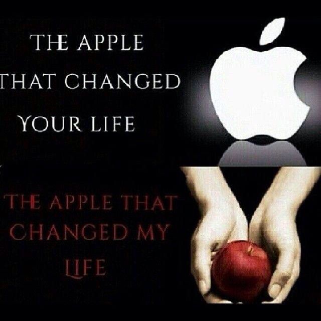 two hands holding an apple with the caption, the apple that changed your life