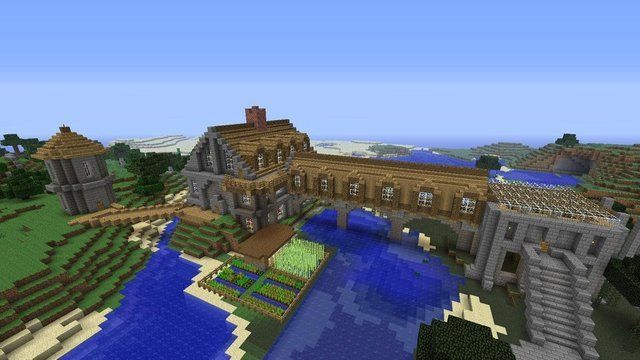 an image of a large house in minecraft