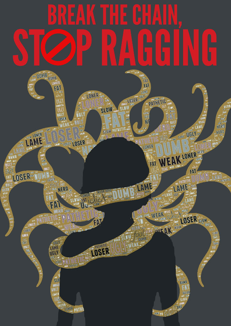 a poster with words written all over it and an octopus in the center that reads, break the chain, stop raging