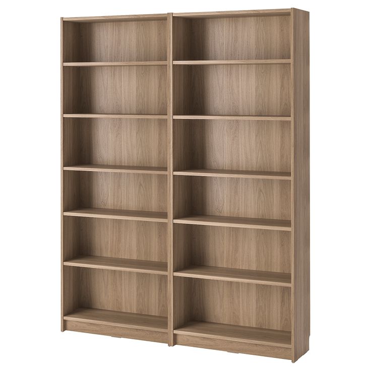 a bookcase with three shelves on each side