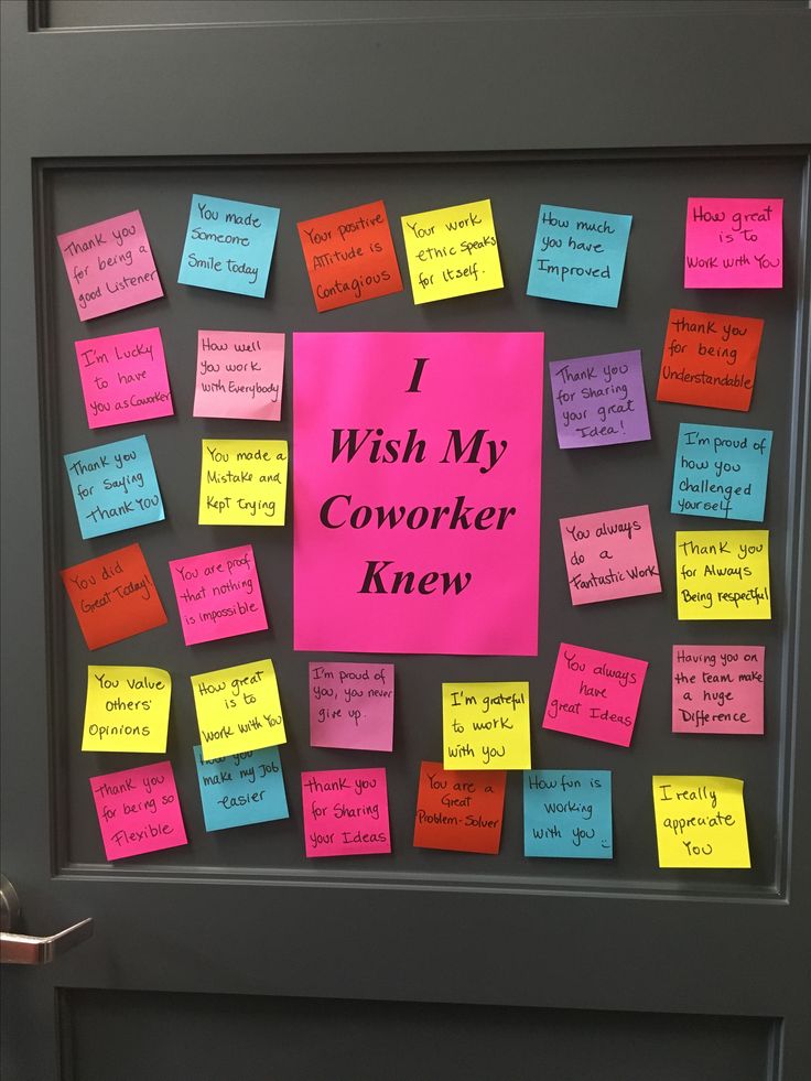 i wish my coworker knew bulletin board with post - it notes on it