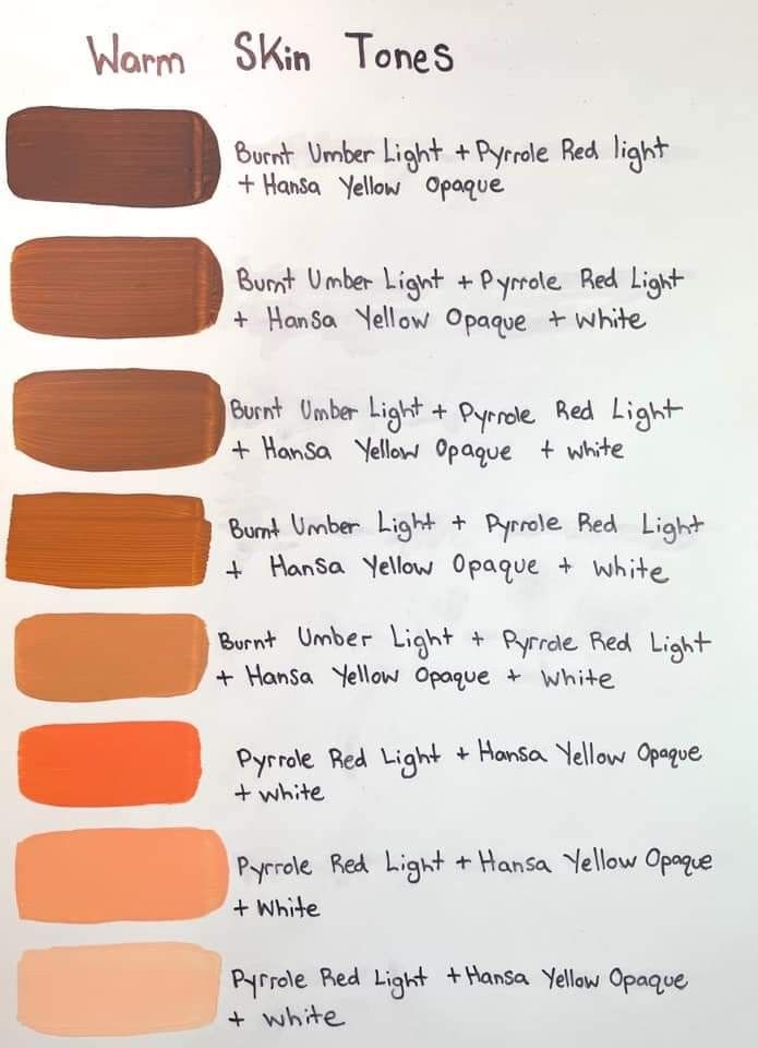 the different shades of warm skin tones are shown in this chart, which shows how to use