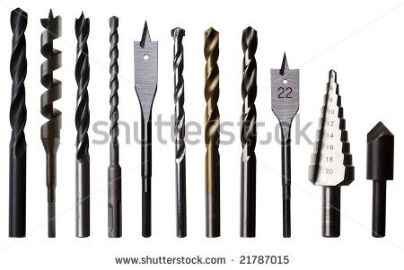 various types of drill drills and tools for drilling holes in the hole with different sizes