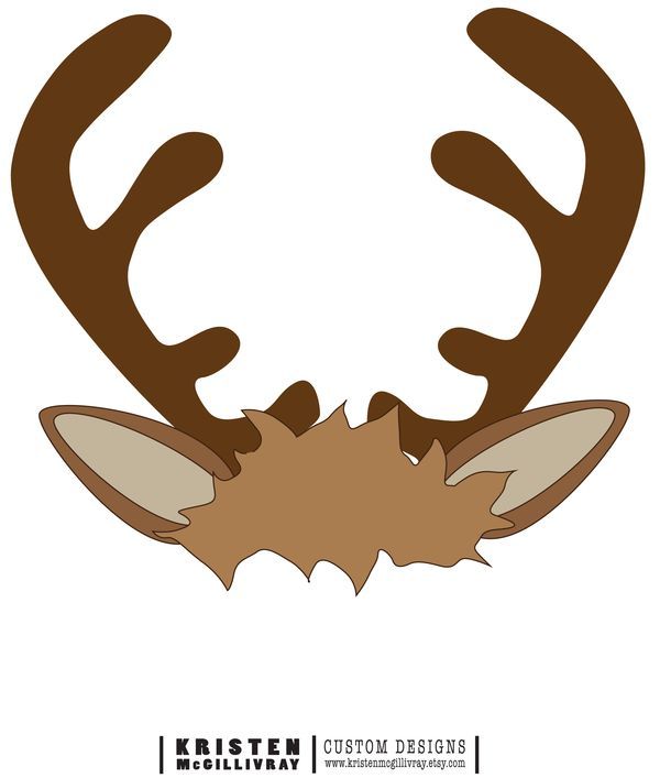 a deer's head with antlers is shown in the middle of this image