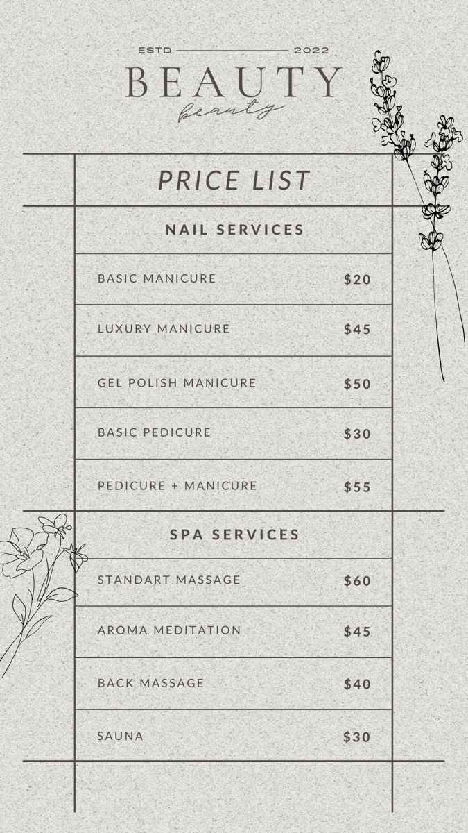 Makeup Menu Price List, Price List Beauty Salon, Manicure Price List, Hairdresser Price List, Arabic Branding, Salon Aesthetic, Spa Studio, Price List Design, Salon Price List