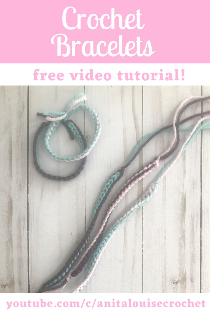 crochet bracelets with text overlay that reads, free video tutor for crochet