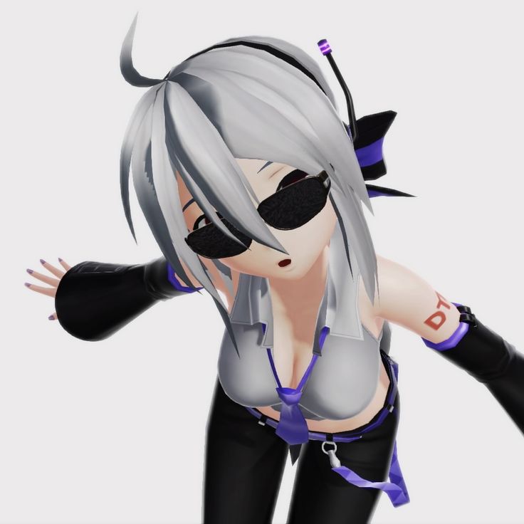 an animated woman with grey hair and black glasses is flying through the air in front of white background