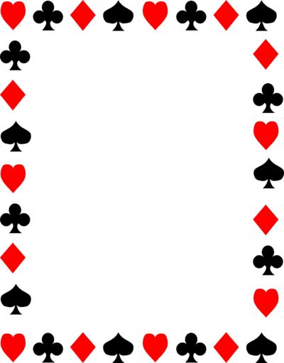 playing card suits with hearts and spades in the middle, on a white background