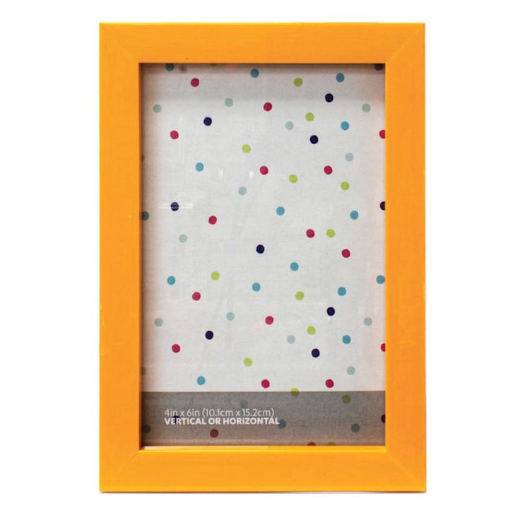 an orange frame with multicolored dots on it