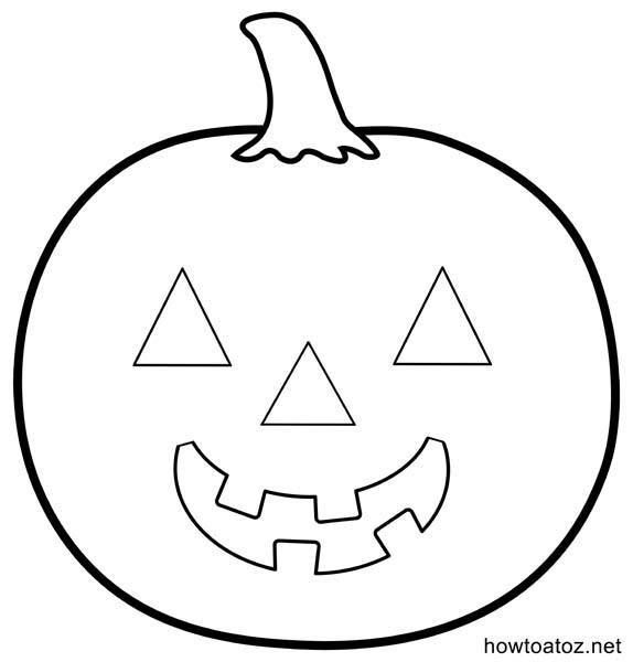 a black and white drawing of a jack o lantern pumpkin with three faces on it