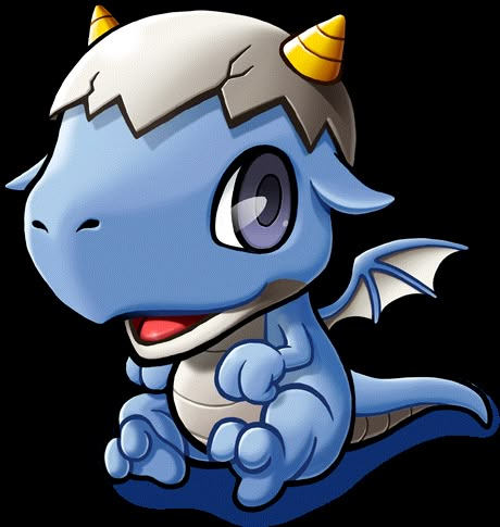 a blue and white dragon with horns on its head