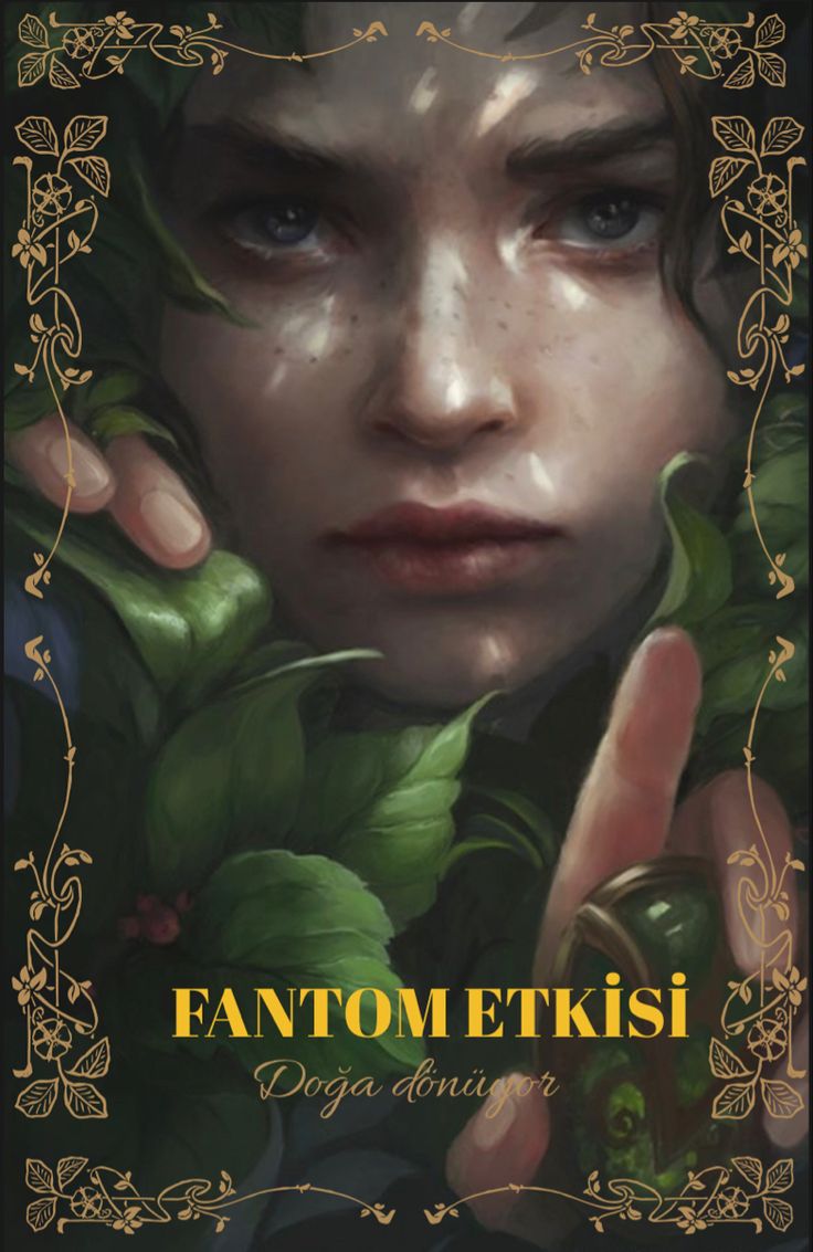 the cover to fantometikii, with an image of a woman's face surrounded by leaves