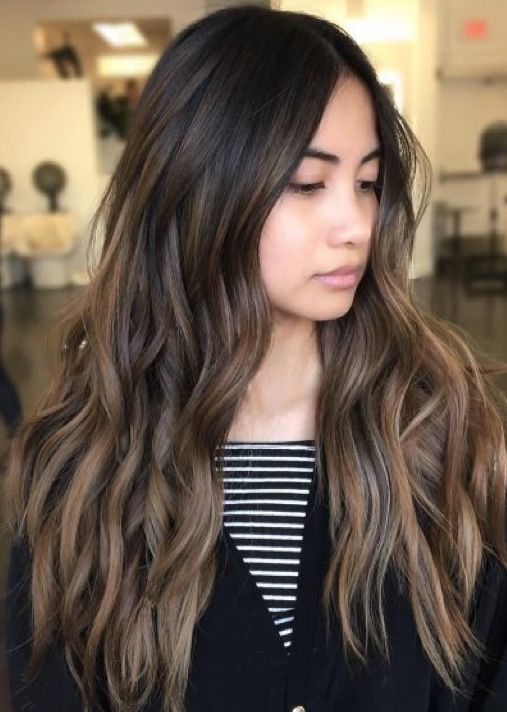 Shay Mitchell Balayage, Filipino Balayage Hair, Hair Color Ideas For Asian Black Hair, Highlights For Black Hair Asian, Baylage Black, Asian Hair Highlights Balayage, Asian Brown Balayage, Filipino Hair Color Ideas, Balayage For Black Hair Asian