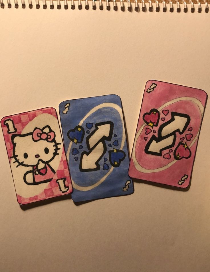 hello kitty cards uno card kart kartlar çizim boyama eskiz Cute Uno Reverse Card Drawing, Hello Kitty Uno Reverse Card, Diy Gifts Hello Kitty, Hello Kitty Homemade Gift, Hello Kitty Drawing Cute, Painted Uno Cards Aesthetic, Hello Kitty Card Ideas, Hello Kitty Things To Make, Sanrio Uno Cards