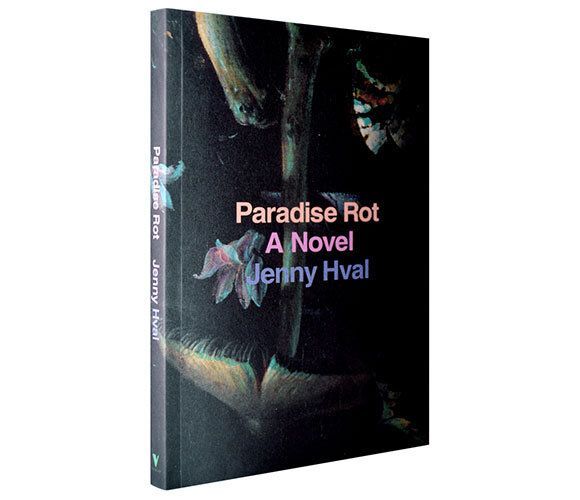 the book paradise riot by jenny hvall is shown in black and purple colors