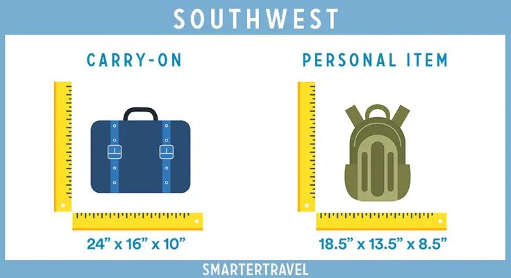 two suitcases are shown with the measurements for each bag and one has a backpack on it