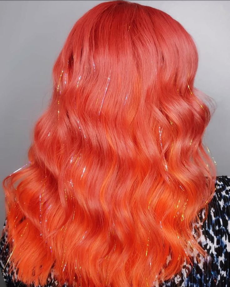 Orange Hair Tinsel, Hair With Tinsel, Tinsel Hair, Hair Tinsel, Orange Hair, Ginger Hair, Lynx, Pretty Hair, Pretty Hairstyles