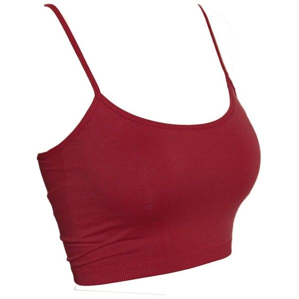 TheMogan Women's Spaghetti Strap Tank Top Crop Cami Bra - Burgundy -... ($3.99) ❤ liked on Polyvore featuring tops, shirts, red tank, red camisole, cropped camisoles, burgundy shirt and spaghetti strap crop top Crop Tops Shirts, Spaghetti Strap Shirt, Red Cami, Burgundy Crop Top, Red Camisole, Burgundy Shirt, Cami Bra, Spaghetti Strap Crop Top, Strap Tank Top