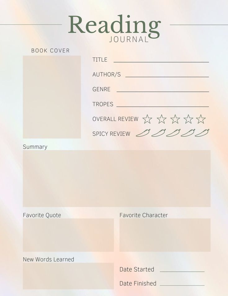 the reading journal is open and ready to be read