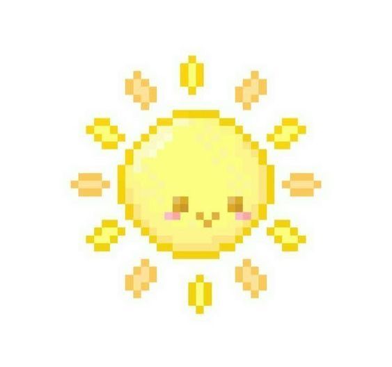 an image of a pixelated sun on a white background