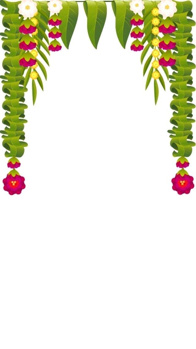 a white background with red and yellow flowers on the bottom left corner is an arch made of green leaves