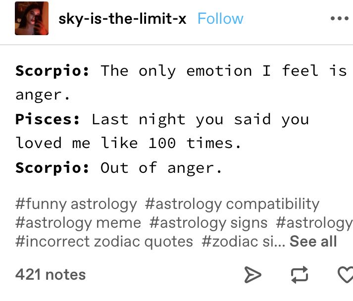 an image of someone's tweet about astrology on their twitter account