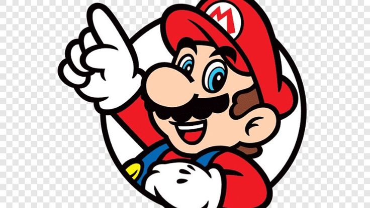 the mario bros logo is shown in red and white with an orange hat on it