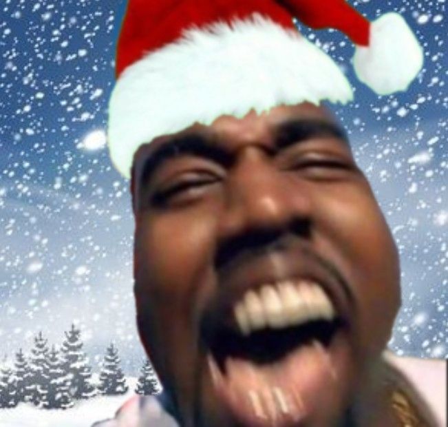 a man wearing a santa hat and making a funny face with his mouth wide open