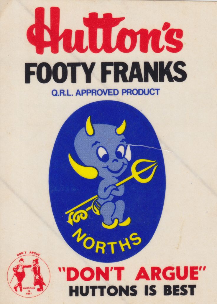 an old sign advertising footy franks in north's