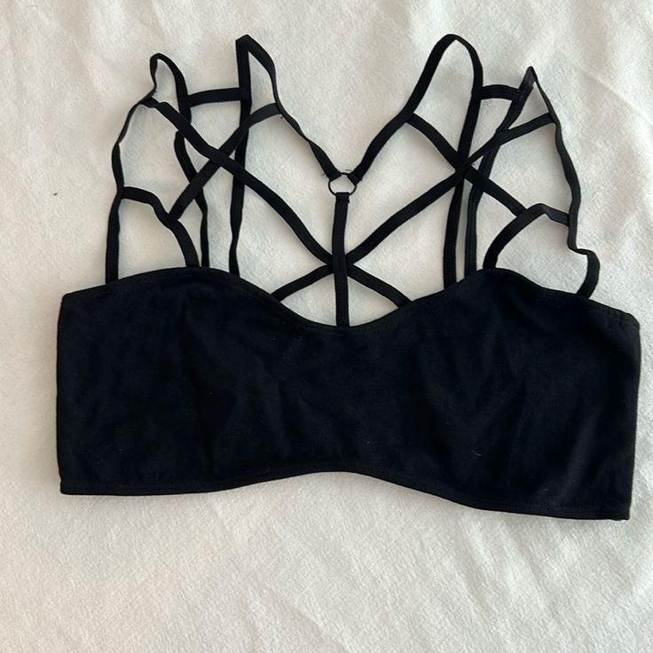 Black Strappy Bandeau. Runs Small And Not Very Stretchy. Tags Not Attached But Never Worn. Women's Intimates, Running, Women Shopping, Black