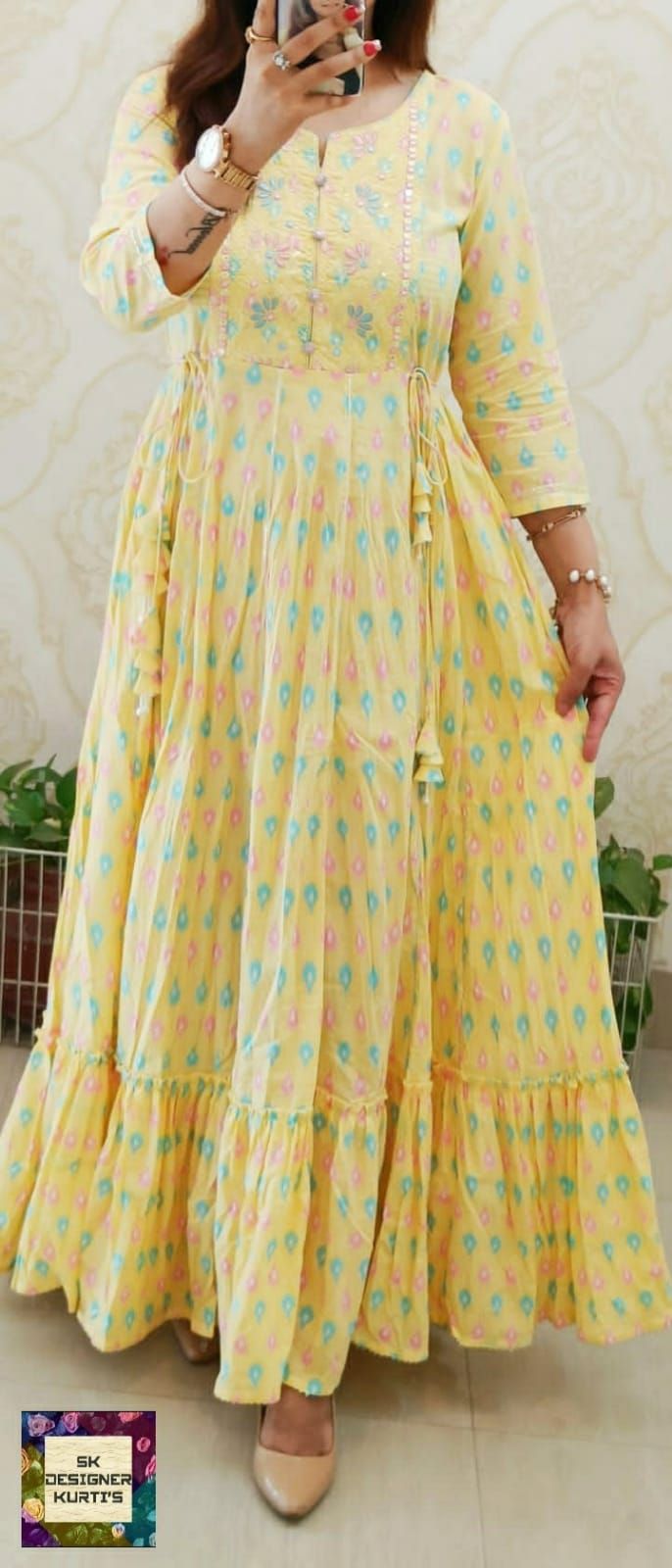 Girls Long Frocks Design Latest, Cotton Gowns Indian, Frocks Suit For Women, Frock Neck Designs For Girl, Kurti Frock Designs Latest, Maternity Frocks Indian, Long Kurti Designs Unique Cotton, Cotton Gown Designs Latest, Flair Churidar Designs